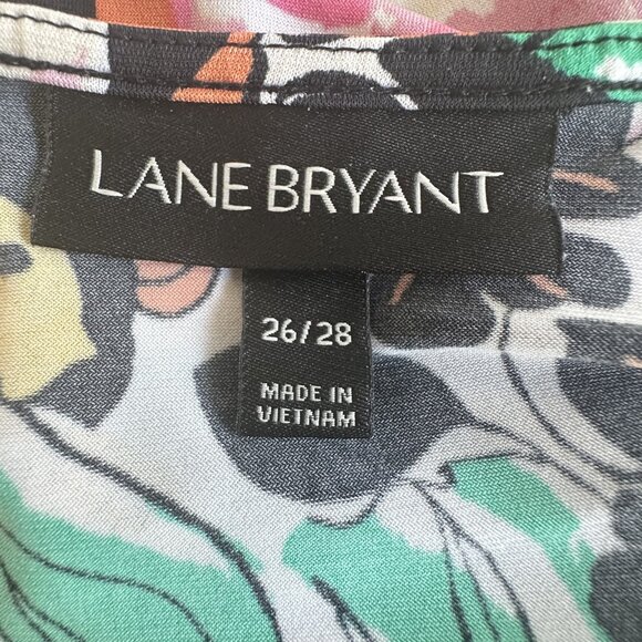 Lane Bryant Dress Womens 26/28 Floral Faux Wrap Tie Waist L/S Boho Fairy Party‎ - Picture 6 of 11